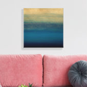 Modernes Gold Blue Pinselstriche Pinselstriche Leinwanddruck (Insitu (Wohnzimmer))