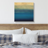 Modernes Gold Blue Pinselstriche Pinselstriche Leinwanddruck (Insitu (Schlafzimmer))