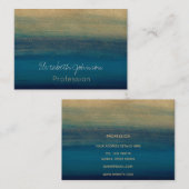 Modernes Gold Blue Pinselstriche Pinselstriche Visitenkarte (Vorne/Hinten)