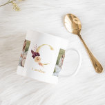 Modernes Gold Blume Letter C | Monogramm für zwei  Kaffeetasse<br><div class="desc">Modernes Gold Blume Letter C | Monogramm für zwei Fotos</div>