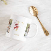 Modernes Gold Blume Letter F | Monogramm für zwei  Kaffeetasse