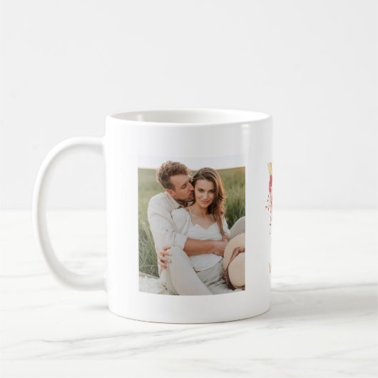 Modernes Gold Blume Letter Y | Monogramm für zwei  Kaffeetasse (Links)
