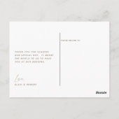 Modernes Gold Blush Glitzer Foto Hochzeit Vielen D Postkarte (Rückseite)