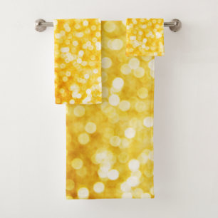 Modernes Gold Bokeh Handtuch Set