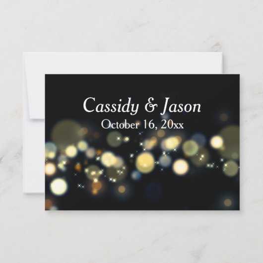 Modernes Gold & Bokeh UAWG Online Lässig Handschri RSVP Karte (Rückseite)