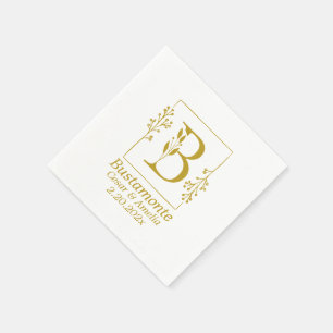 Modernes Gold Botanic Letter B Paper Serviette