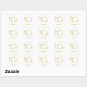 Modernes Gold Botanic Letter C Square Sticker (Blatt)