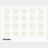 Modernes Gold Botanic Letter G Square Sticker (Blatt)