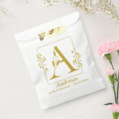 Modernes Gold Botanischer Brief A Personalisiert Geschenktütchen (Versiegelt)