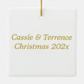 Modernes Gold Botanischer Brief A Personalisiert Keramikornament (Rückseite)