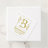 Modernes Gold Botanischer Brief B Geschenkanhänger (Beispiel)