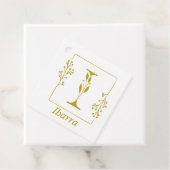Modernes Gold Botanischer Brief I Personalisiert Geschenkanhänger (Beispiel)