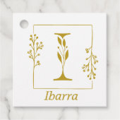 Modernes Gold Botanischer Brief I Personalisiert Geschenkanhänger (Vorderseite)