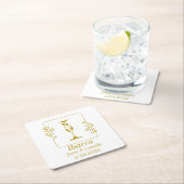 Modernes Gold Botanischer Brief I Rechteckiger Pappuntersetzer (Vor Ort)