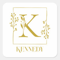 Modernes Gold Botanischer Monogram Letter K