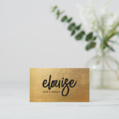 Modernes Gold Brush Script Beauty Business Visitenkarte (Stehend Vorderseite)
