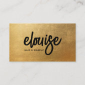 Modernes Gold Brush Script Beauty Business Visitenkarte (Vorderseite)