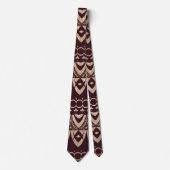Modernes Gold Burgundy Glitzer Geometric Aztec Krawatte (Vorderseite)