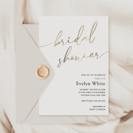 Modernes Gold Calligraphy Einfaches Brautparty Einladung