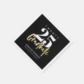 Modernes Gold Calligraphy Foto Black Abschluss Serviette (Ecke)