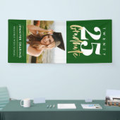 Modernes Gold Calligraphy Foto Green Abschluss Banner (Messe)