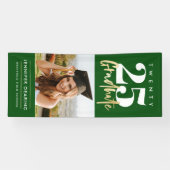 Modernes Gold Calligraphy Foto Green Abschluss Banner (Horizontal)