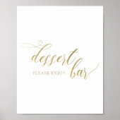 Modernes Gold Calligraphy Wedding Dessert Bar Sign Poster (Vorne)