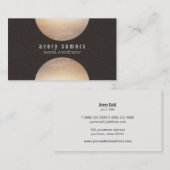 Modernes Gold Circle Suede Look Visitenkarte (Vorne/Hinten)