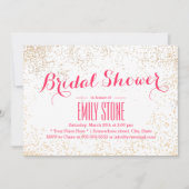 Modernes Gold Confetti-Brautparty Einladung (Vorderseite)