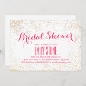 Modernes Gold Confetti-Brautparty Einladung (Vorne/Hinten)