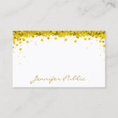 Modernes Gold Confetti Handschrift Text Template Visitenkarte (Vorderseite)