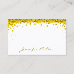 Modernes Gold Confetti Handschrift Text Template Visitenkarte