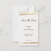 Modernes Gold & Creme Gerahmte Hochzeit Rett-The-D Mitteilungskarte (Vorderseite)