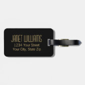 Modernes Gold Curls Muster mit individueller Monog Gepäckanhänger (Rückseite horizontal)