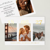 Modernes GOLD DATE VIER Foto Save the Date Folieneinladung