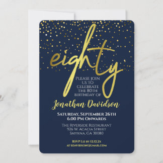 Modernes Gold der 80. Einladung