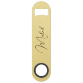 Modernes Gold Elegant Stilvoll Mit Monogramm und t Speed Flaschenöffner (Rückseite)