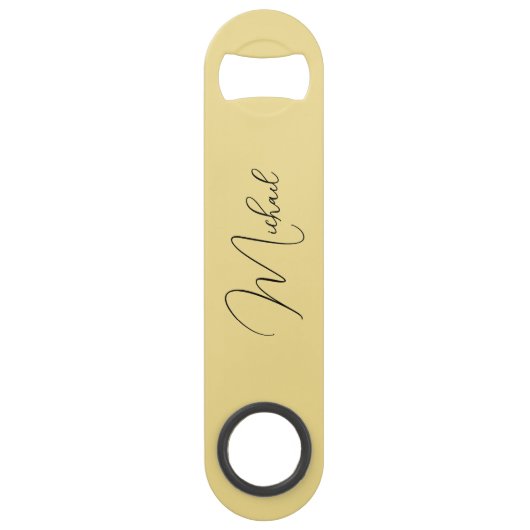 Modernes Gold Elegant Stilvoll Mit Monogramm und t Speed Flaschenöffner (Vorderseite)