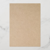 Modernes Gold Elegante Rustikale Hochzeitsempfehlu Folieneinladung (Rückseite)