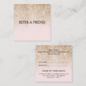 Modernes Gold Elegantes Rosa Schönheitssalon Empfehlungskarte (Vorne/Hinten)