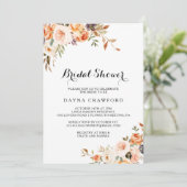 Modernes Gold Fall Floral Brautparty Einladung (Stehend Vorderseite)