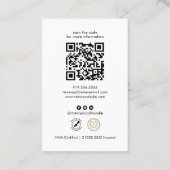 Modernes Gold Feather Notar Foto Einfache QR Visitenkarte (Rückseite)