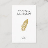 Modernes Gold Feather Notar Foto Einfache QR Visitenkarte (Vorderseite)