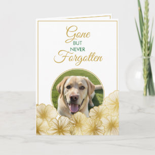 Modernes Gold Floral Pet Loss Foto Beileid Karte