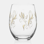 Modernes Gold-Floral Weinglas Ohne Stiel