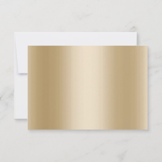 Modernes Gold Foil Background Wedding RSVP (Rückseite)