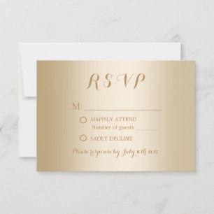 Modernes Gold Foil Background Wedding RSVP