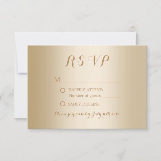 Modernes Gold Foil Background Wedding RSVP Karte (Vorderseite)
