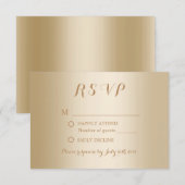 Modernes Gold Foil Background Wedding RSVP Karte (Vorne/Hinten)