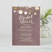 Modernes Gold Foil Confetti Dots Brautparty Einladung (Stehend Vorderseite)